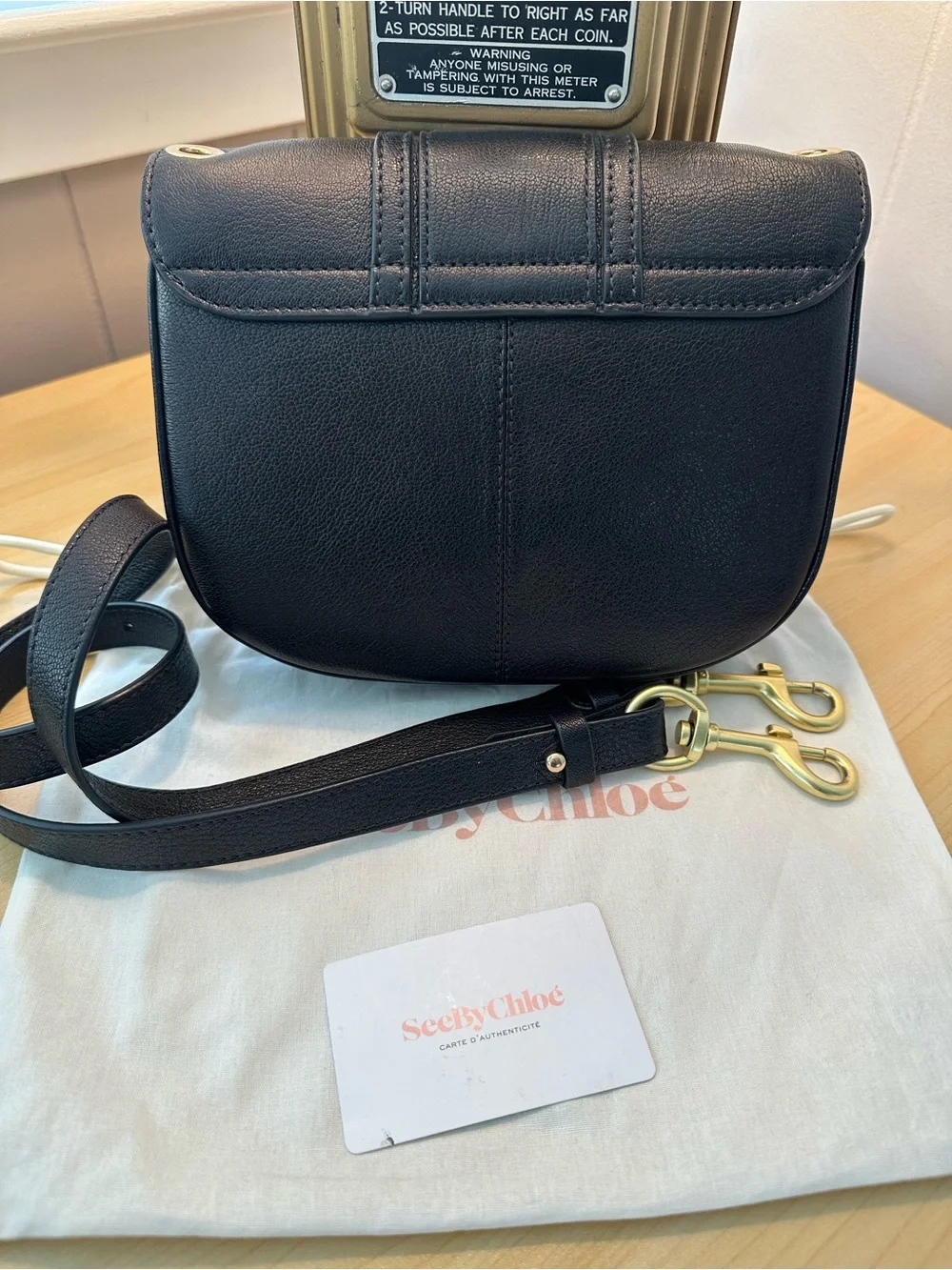 See By Chloé Black Leather Small Shoulder Bag with Gold Hardware - Picture 2 of 9